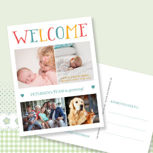 Carte Postale Faire-part Collage de photos personnalisé BIENVENUE naissance