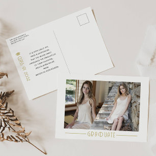 Carte Postale Faire-part Collage moderne Diplômé de la photo Diplôme Ann