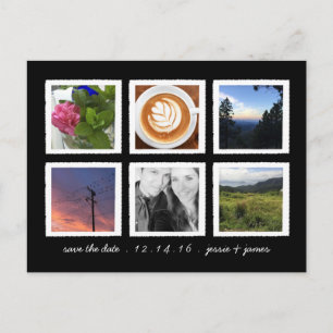 Carte Postale Faire-part Collage photo vintage Enregistrer la date