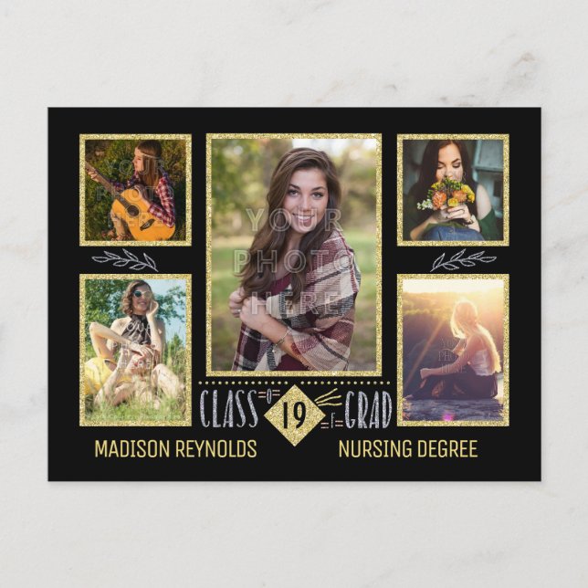 Carte Postale Faire-part Collecte de photos de fin d'études secondaires (Devant)