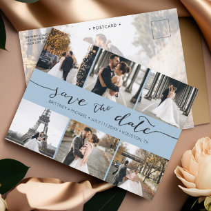 Carte Postale Faire-part Collection photo moderne Enregistrer la date Dusty