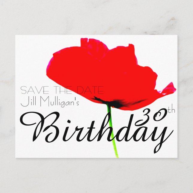Carte Postale Faire-part Collection POPPY 30e anniversaire Enregistrer la d (Devant)