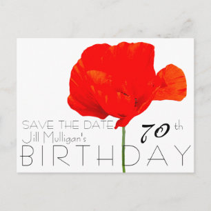 Carte Postale Faire-part Collection POPPY 70e Anniversaire À Sauvegarder La