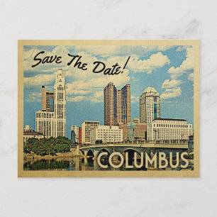 Carte Postale Faire-part Columbus Enregistrer La Date Ohio