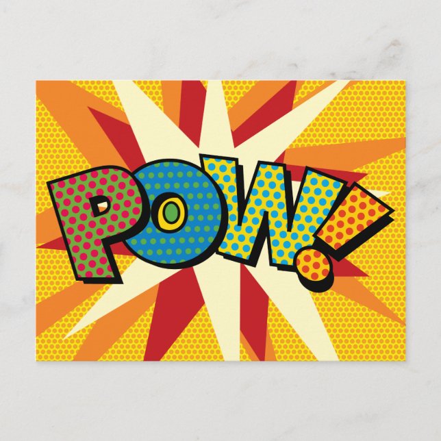 Carte Postale Faire-part Comic Book Pop Art BAM ! (Devant)