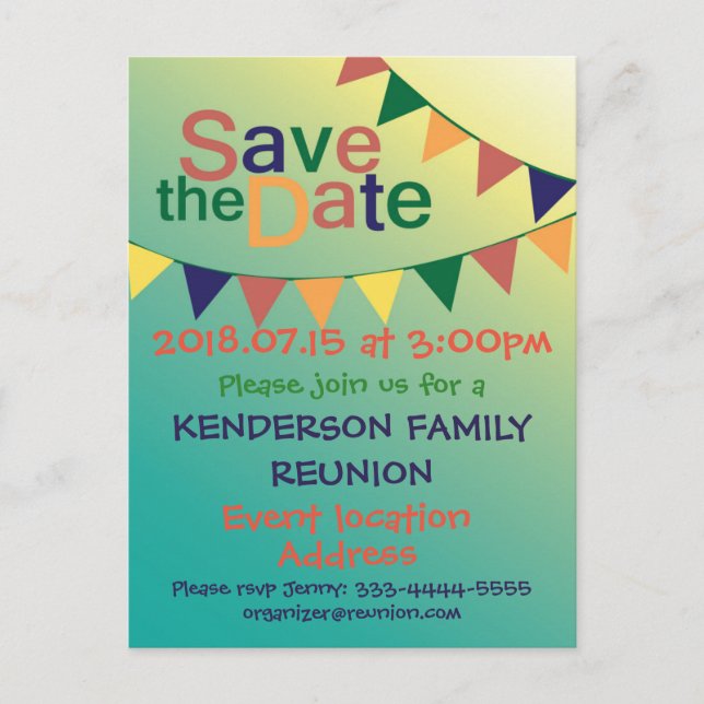 Carte Postale Faire-part Conception de la réunion familiale (Devant)