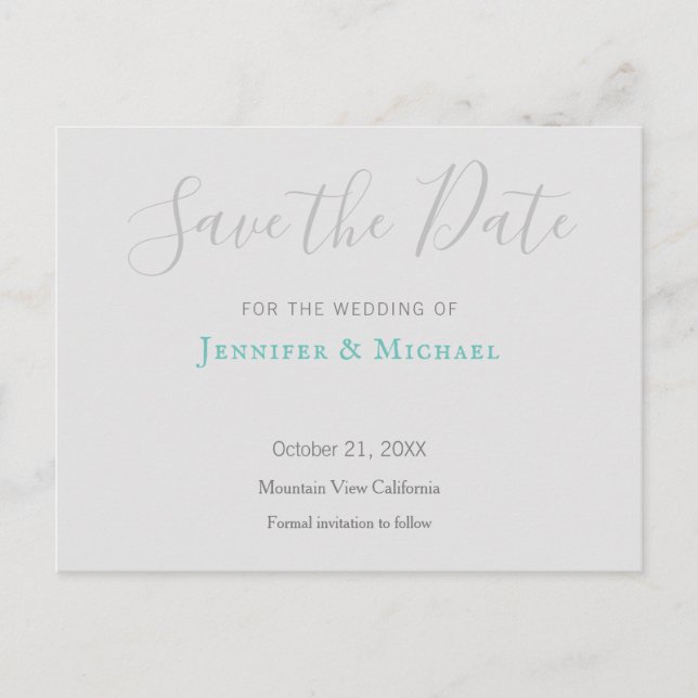 Carte Postale Faire-part Conception de mariage professionnelle moderne, enr (Devant)