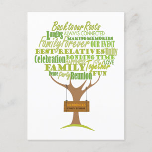 Carte Postale Faire-part Conception de réunion de famille avec élément d'ar