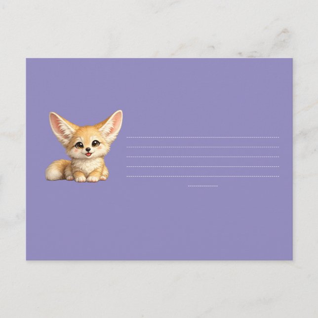 Carte Postale Faire-part Conception de vibrations positives de renard fenne (Devant)