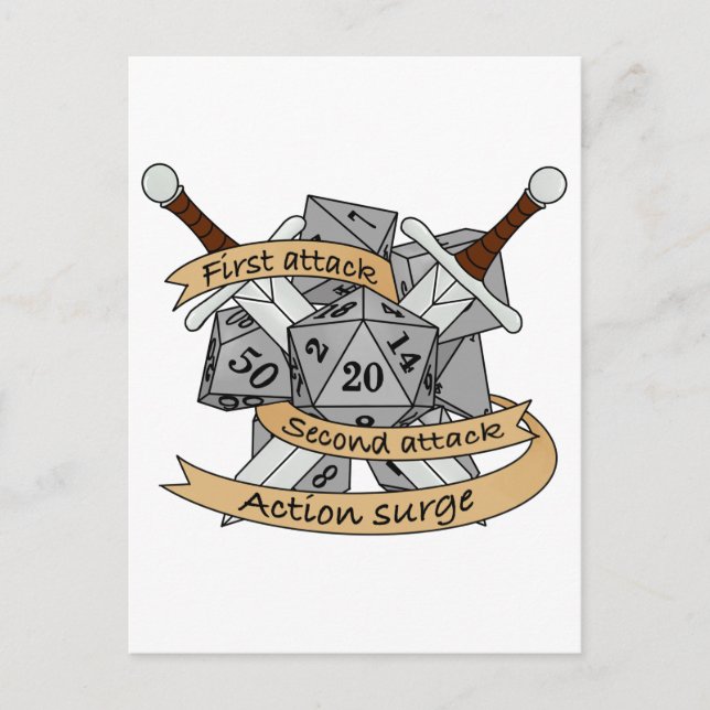 Carte Postale Faire-part Conception des dés de combat (Devant)