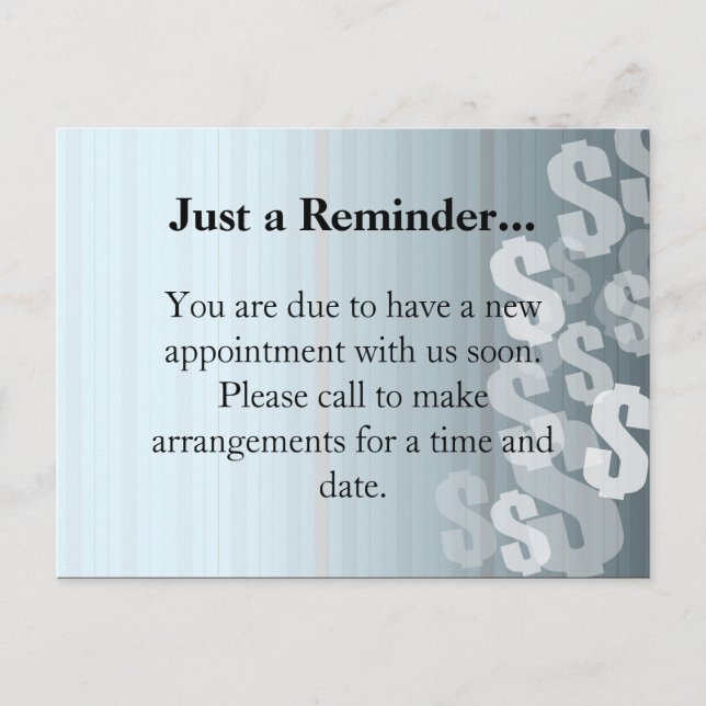 Carte Postale Faire-part Conception financière de dollars de nuances grises (Devant)