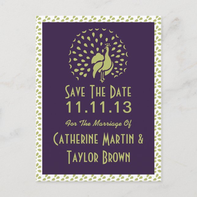 Carte Postale Faire-part Conception graphique de paon ou de poule par Artin (Devant)