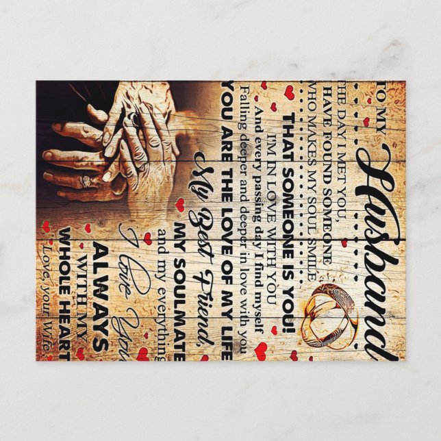 Carte Postale Faire-part Conception pour mon mari | Cadeau de lettre d'amou (Devant)