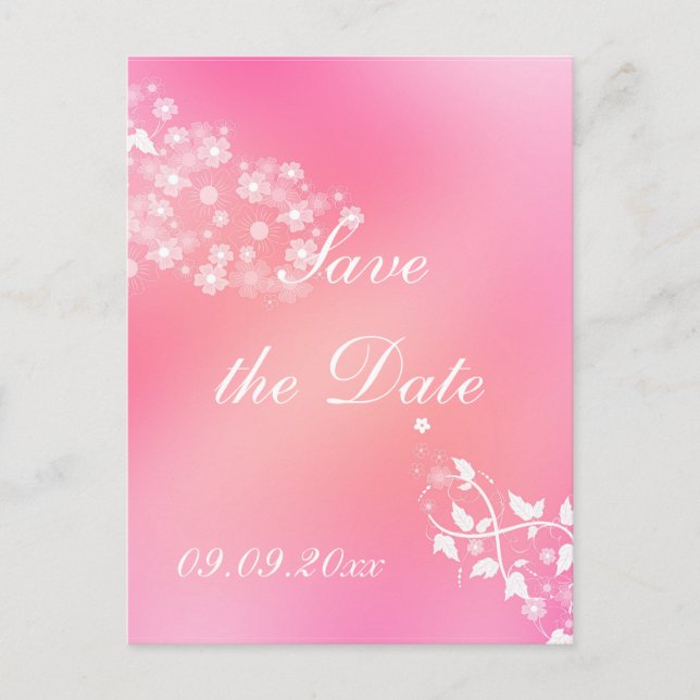 Carte Postale Faire-part Conception romantique "Sauvez la date" (Devant)