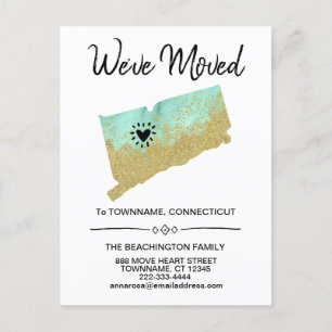 Carte Postale Faire-part *~* CONNECTICUT D'ÉTAT    Nouvelle adresse - Dépla