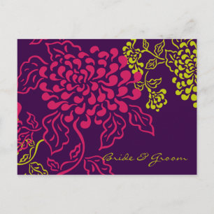 Carte Postale Faire-part Contempo Floral (Purple Chartreuse) Enregistrer la