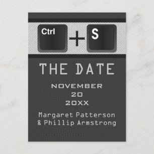 Carte Postale Faire-part Contrôle de clé de l'ordinateur Enregistrer la dat