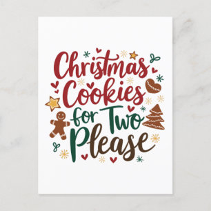 Carte Postale Faire-part Cookies de Noël pour deux s'il vous plaît Grossess
