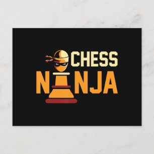 Carte Postale Faire-part Cool Chess Ninja Cadeau pour les amateurs d'échec