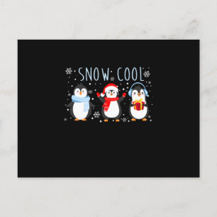 Carte Postale Faire-part Cool de neige mignonne Penguin Noël d'hiver