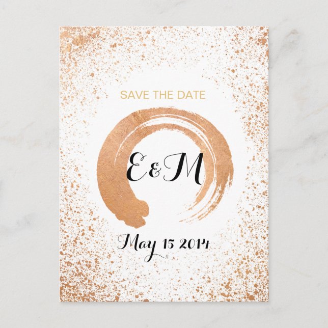 Carte Postale Faire-part Copper Spray Mariage Collection Enregistrer La Dat (Devant)