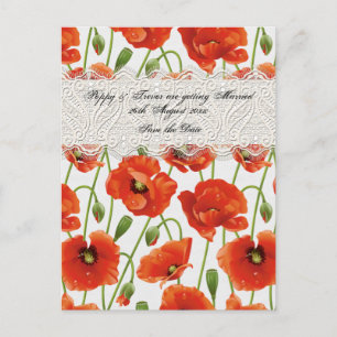 Carte Postale Faire-part Coquelicot d'été rouge