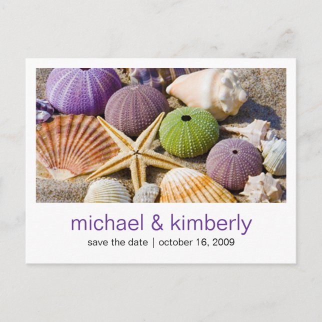 Carte Postale Faire-part Coquillage | Save the Date (Devant)