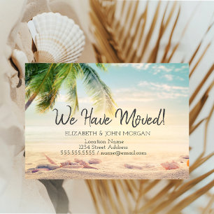 Carte Postale Faire-part Coquillages, déménagement à Palm Beach