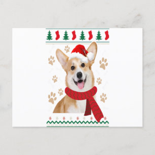 Carte Postale Faire-part Corgi Christmas Chiens Garçons Enfants Filles Joye