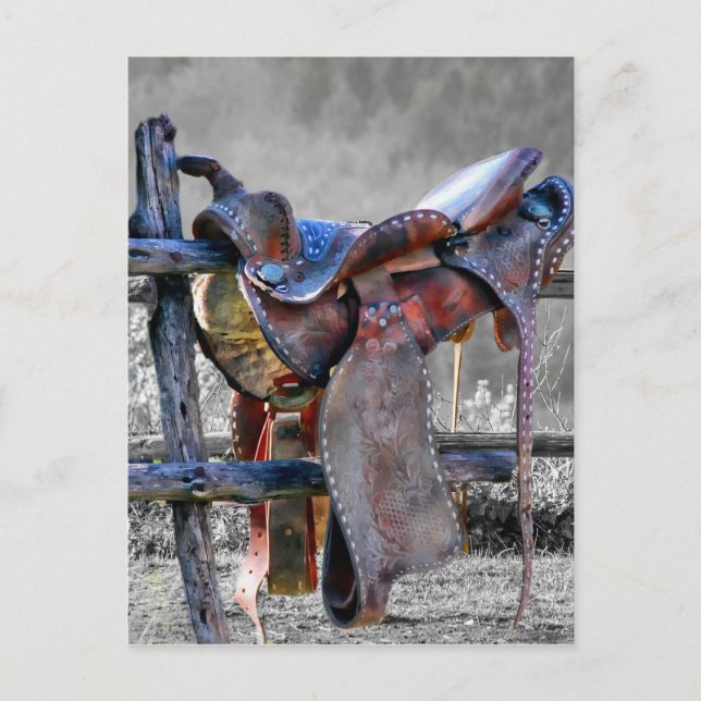 Carte Postale Faire-part Corral Fence Western (Devant)