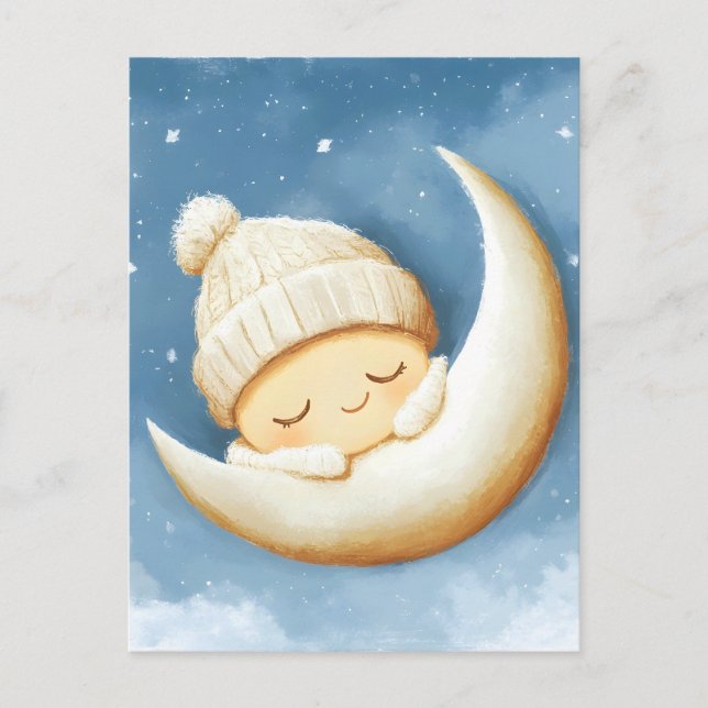 Carte Postale Faire-part Cosy Knit Nap Creson Moon (Devant)