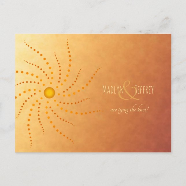 Carte Postale Faire-part coucher de soleil ombre mariage sauver la date (Devant)