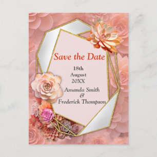 Carte Postale Faire-part Couleurs de Succulentes Abricot Crush pour 2024