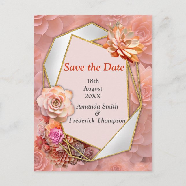 Carte Postale Faire-part Couleurs de Succulentes Abricot Crush pour 2024 (Devant)