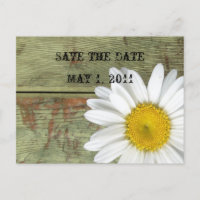 Country Daisy and Barn Wood Enregistrer la date
