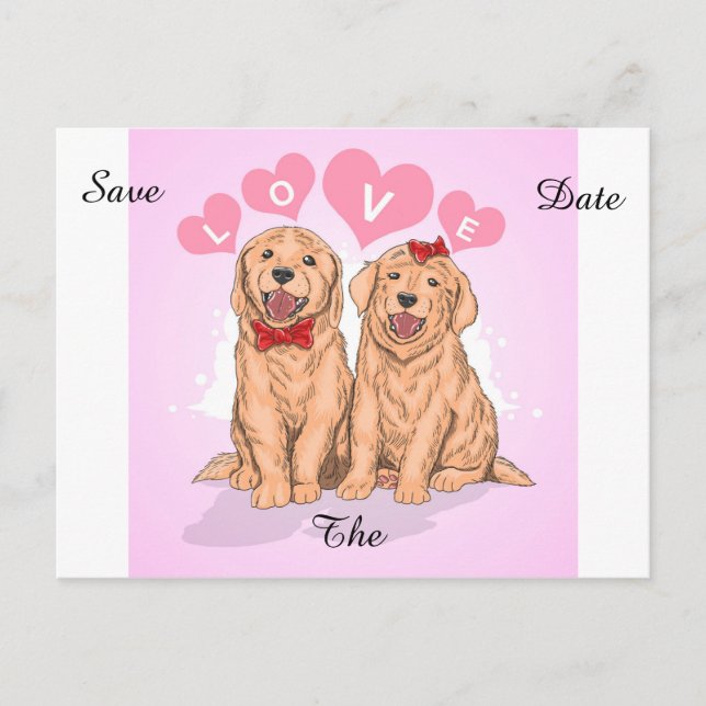 Carte Postale Faire-part Couple romantique (Devant)
