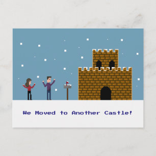 Carte Postale Faire-part couples du pixel 8bit que nous nous sommes