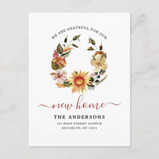 Carte Postale Faire-part Couronne de bienvenue dans notre nouvelle maison p (Devant)
