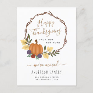 Carte Postale Faire-part Couronne mobile de citrouille de Thanksgiving d'au