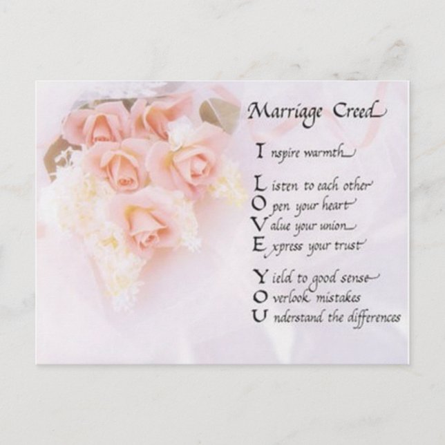 Carte Postale Faire-part Credo de Mariage (Devant)