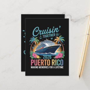 Carte Postale Faire-part Croisière ensemble Porto Rico 2026