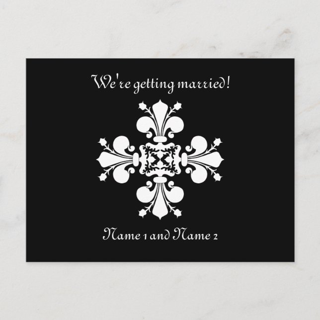Carte Postale Faire-part Croix de Fleur de lis (Devant)