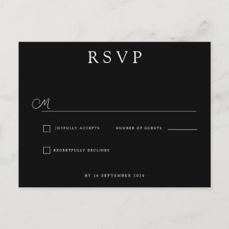 Carte Postale Faire-part Custom Minimalist Wedding RSVP