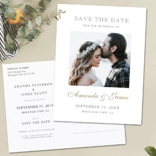Carte Postale Faire-part Custom Photo Save the Date Postcard Template
