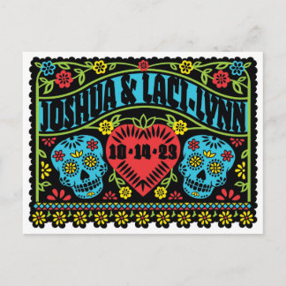 Carte Postale Faire-part Custom Sugar Skulls Save the Date postcard