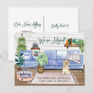 Carte Postale Faire-part Cute Cairn Terrier Cosy Nouvelle Maison Déménager