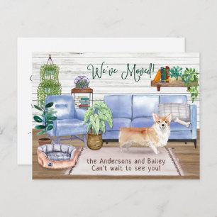 Carte Postale Faire-part Cute Corgi Cosy New Home Moving