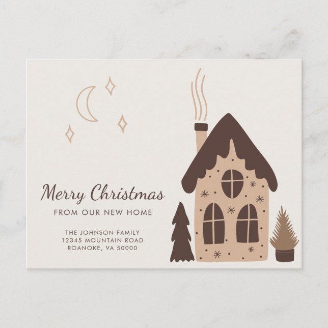 Carte Postale Faire-part Cute Gingerbread Maison de vacances Moving (Devant)