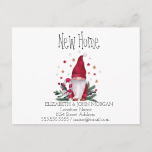 Carte Postale Faire-part Cute Gnome Holidays Nouvelle adresse