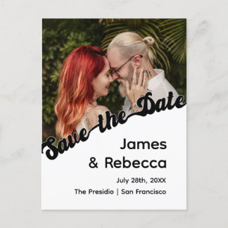 Carte Postale Faire-part Cute Retro Boho Minimaliste Quirky Texte & Photo